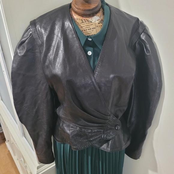 Pierrot Le Loup Paris Vintage Leather Jacket Designer Y2K Front Wrap Rouge sz M - Picture 5 of 16